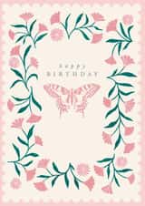 Pretty Butterfly Birthday Card - Flowers - Floral created by Paperlink and Meraki Greeting Cards