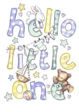 Cute Gender Neutral New Baby Card - Hello Little One created by Kate Garrett