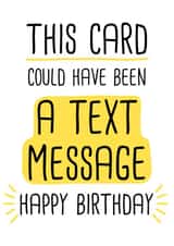 Silly Birthday Card - This card could have been a text message created by Doodles