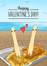 Cute Fish and Chips -  Valentine's day card created by Evie Garnett Designs