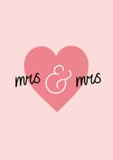 Cute Wedding Card - for Two Brides - Mrs and Mrs Wedding Card created by Dani White