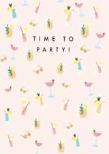 Time To Party - Cocktail Card - Birthday created by Paperlink and Meraki Greeting Cards