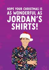 Funny Big Brother Christmas Card - As wonderful as Jordan's Shirts! created by The Cake Thief