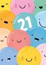 Funny 21st Birthday Card - Happy Balloons created by Fliss Muir