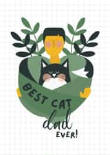 Cat Dad Fathers Day Card - Dad of Cats - From the Cat created by Powerinmykindness