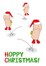 Funny Christmas card - Hopping Toy Wind - Up Penises - Hoppy Christmas created by Huzzoo