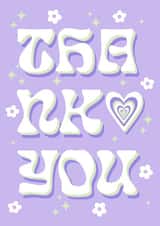 Funky Retro-inspired Thank You card - for family and friends. created by Kamiya Chirodian