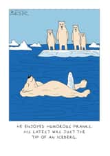 Funny Polar Bear Card - Tip Of An Iceberg - Rude Joke created by Paperlink and Meraki Greeting Cards