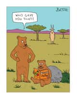 Funny Vegan Card - Bear & Goat - Birthday or Special Occasion created by Paperlink and Meraki Greeting Cards