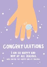 Funny Engagement Congratulations - Not at all Jealous Card created by Lucy Maggie Designs