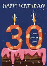 Fun Birthday Card - 30th Cake - Candles created by Dream And Illustrate