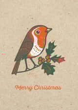 Traditional Christmas Robin design from printmaker Ian Cunliffe created by Paper Bird