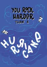 Funny card Congratulations Card - Rock Harder than a Hurricane created by Vektorama