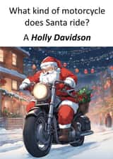 Funny Christmas card - Harley Davidson Pun - Cracker Joke created by ZFG Cards