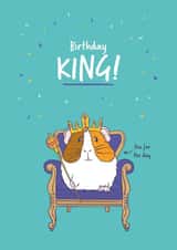 Cute Guinea Pig Birthday Card - Guinea Pig King created by Goofy Guineas