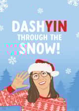 Funny Big Brother Yinrun Christmas Card - DashYIN through the snow! created by The Cake Thief