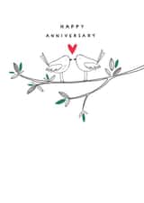 Cute Bird Anniversary Card - Love Heart created by Paperlink and Meraki Greeting Cards