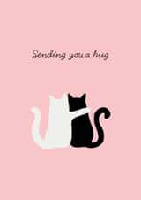 Sending you a hug - cute cats - perfect card to show a loved one that you care created by Paper Heart Designs
