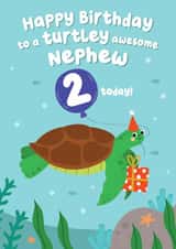 Cute Turtle Birthday Card - Nephew - 2 today! created by Pixie Studio