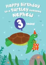 Cute Turtle Birthday Card - Nephew - 3 today! created by Pixie Studio
