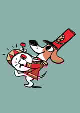 Cute Christmas Card for friend or Relative - Drummer Dog created by Cardinky