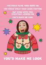 Personalised Christmas Photo Card created by Joyful Joyful - Funny Christmas Photocard - Meghan Trainor - I Made You Look