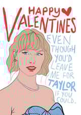 Valentines Day Card for your Taylor Swift fan significant other created by Drawgina