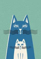 Sweet Father's Day Card - Cat Dad and Kid created by ID by Ana Rui