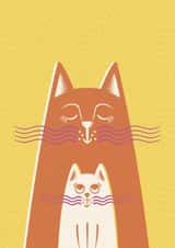 Sweet Mother's Day Card - Mom Cat and Kid created by ID by Ana Rui