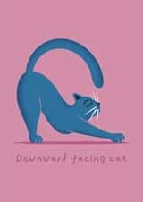 Fun Cat Yoga Card for the Yoga Fans You Know - Cat Yoga - Downward Facing Cat created by ID by Ana Rui