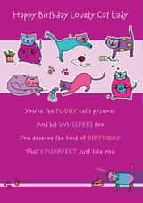 Lovely Cat Lady - Happy Birthday Card created by Liverpool Card Studio