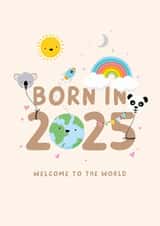 Cute New Baby Card - Born in 2025 created by Macie Dot Doodles