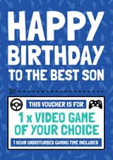 Gamer Voucher Son Birthday Card - 1 Video Game of your choice created by AbiGoLucky