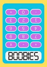 Funny Retro Calculator - "Boobies" Birthday Card created by The Marmalade Cat