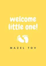 Cute New Baby card - Welcome Little One, Mazel Tov! created by Bella Jacob