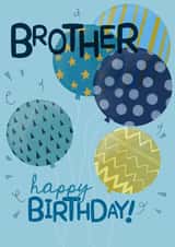 Brother Happy Birthday Card - Balloons created by Sian Moore Illustration