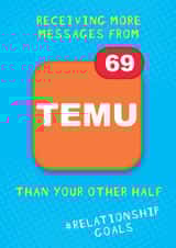 Funny Temu Card - Relationship Goals created by NICOLA TRAVIS