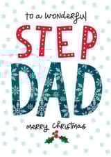Heartfelt Typography Card - To a wonderful Step Dad Merry Christmas created by The Boy and the Bear