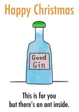 Funny Christmas card - gin - ants created by Wrong Hand Cards