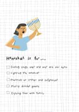 Funny List Hanukkah card - for family and friends. created by Dandelion Stationery