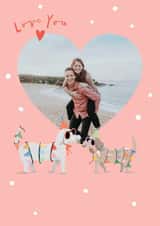 Personalised Anniversary Photo Card created by Paperlink and Meraki Greeting Cards - Cute Anniversary Photo Card - Party Dogs
