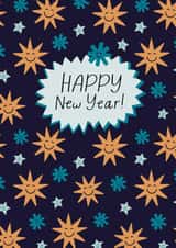 Happy New Year - Cute Smiley Stars created by Karin van der Vegt