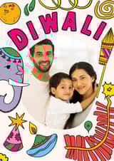 Personalised Faith Photo Card created by Lisa Wardle - Diwali Photo Card - Pretty Festive Cartoons