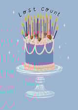 Funny birthday card - cake with lots of candles - lost count created by Lydia Creates