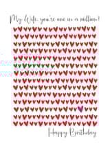 Classic Birthday Card - Wife - you're one in a million! created by The Boy and the Bear