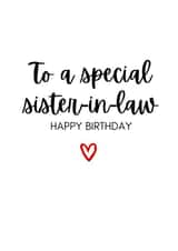 Special Sister in Law - Classic Typography Birthday Card created by Amy (Hedgecards)