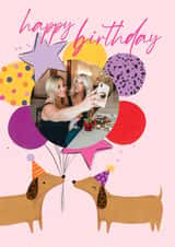Personalised Birthday Photo Card created by Paperlink and Meraki Greeting Cards - Cute Sausage Dog Photo Card - Happy Birthday