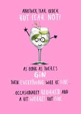 Cute Funny Gin Card - For A Gin Lover - Gin Glass created by Pink wink
