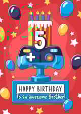 Gamer Birthday card - Age 5 - for a special Brother! created by Evie Garnett Designs