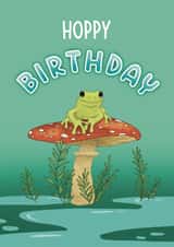 Cute Birthday Card for a Frog Lover - Hoppy Birthday created by Imogen Hunt